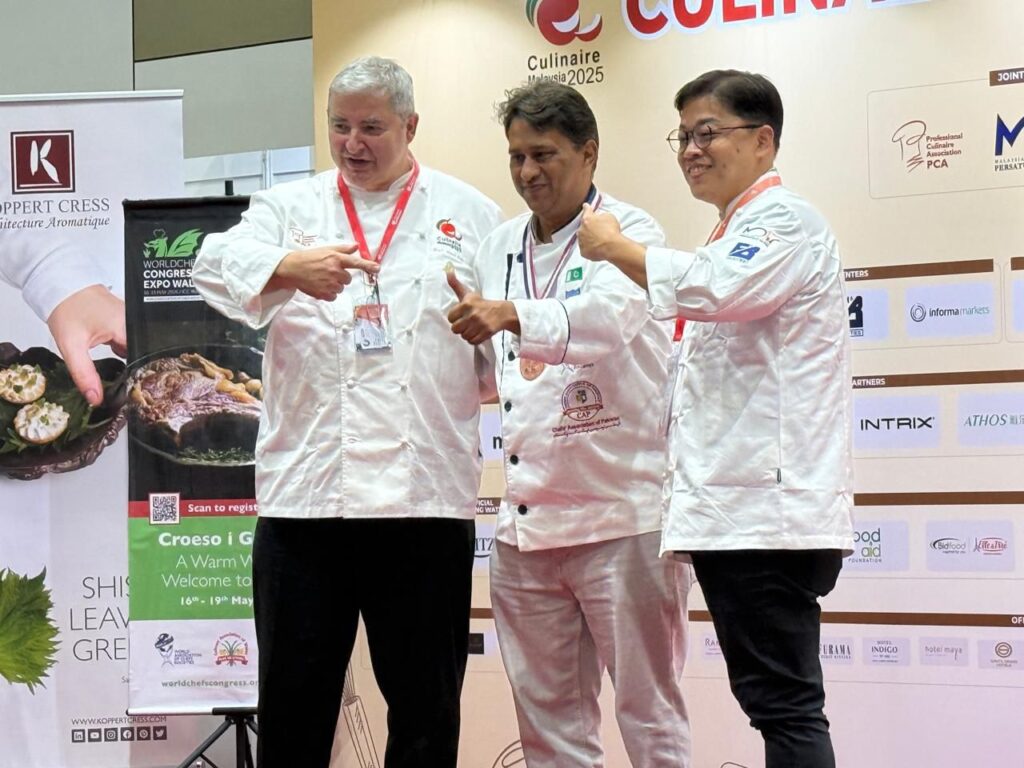 Chef Tippu Imran with Team Pakistan at Culinaire Malaysia 2025
